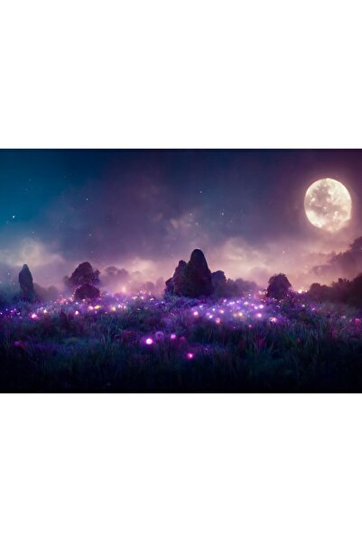 Zumzeria Πίνακας σε καμβά με μυστηριώδη νυχτερινή σκηνή, 80x50εκ., καμβάς1089,