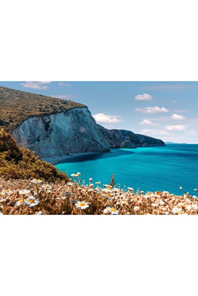 Zumzeria Tablou Canvas Beautiful Beach In Greece, 80x50cm, tabloucanvas574, Z...