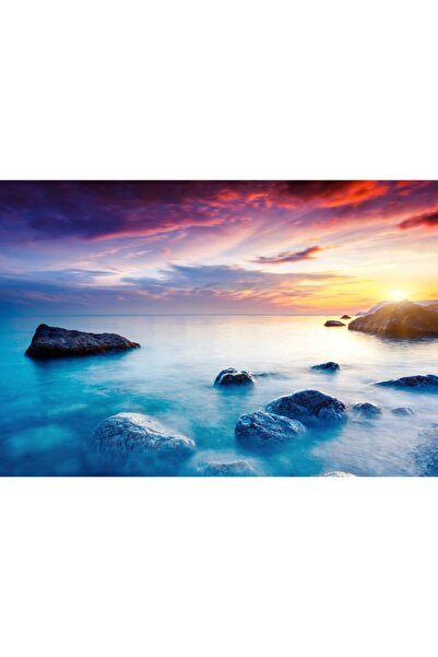 Zumzeria Πίνακας σε καμβά Ηλιοβασίλεμα με θέα στη θάλασσα, 80x50εκ., καμβάς 32,