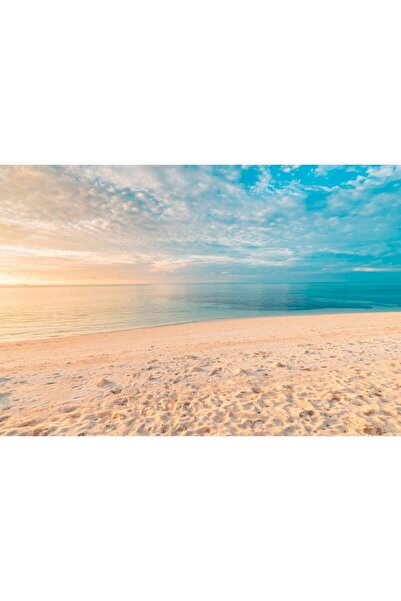 Zumzeria Tablou Canvas Nisip de aur și cer albastru minunat la plajă, 80x50cm...
