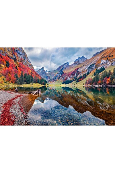 Zumzeria Tablou Canvas Splendid Colors Of Swiss Mountains, 80x50cm, tabloucan...