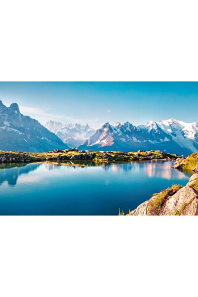 Zumzeria Πίνακας σε καμβά Όμορφα βουνά Λίμνη Αντανάκλαση, 80x50εκ., tableauca...