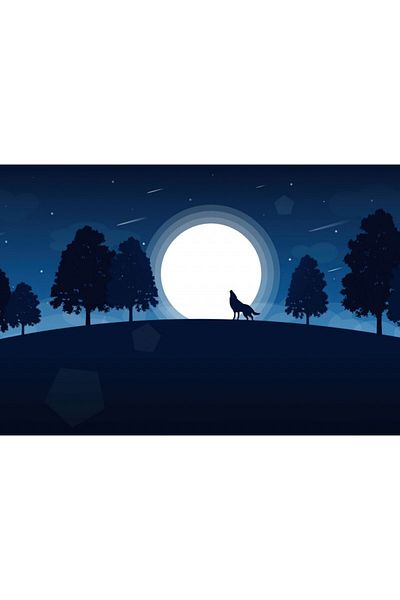 Zumzeria Tablou Canvas Wolf Vector Illustration, 80x50cm, Tablou1287, ®