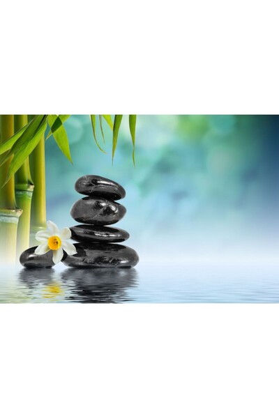 Zumzeria Tablou Canvas Japanese Zen Stones For Relaxation, 80x50cm, tabloucan...