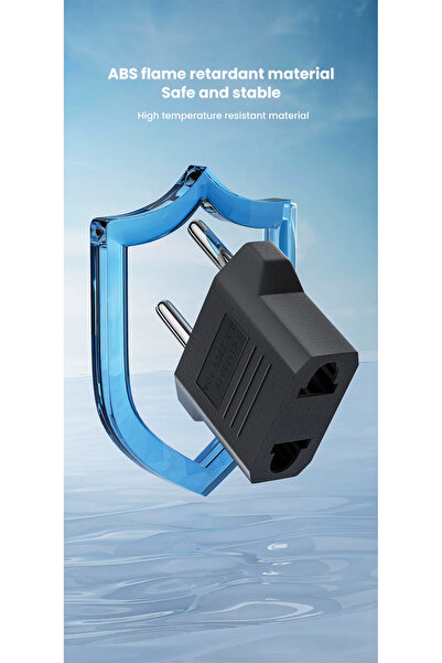 Derwell Amerikan Tipi Priz Dönüştürücü Fiş Çevirici Adaptörü Aparatı Siyah