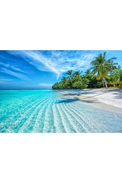 Zumzeria Tablou Canvas Tropical Beach στις Μαλδίβες, 80x50cm, tabloucanvas622,