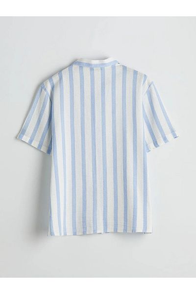 LC Waikiki Lcw Vision Blue Regular Fit Short Sleeve Men's Shirt