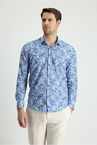 Kiğılı Cămașă din bumbac slim fit cu imprimeu - mânecă lungă