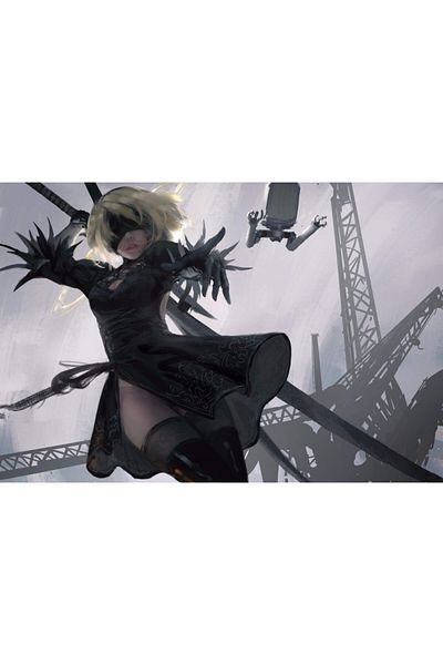 Zumzeria Tablou Canvas Nier Automata 2b, 80x50cm, ®