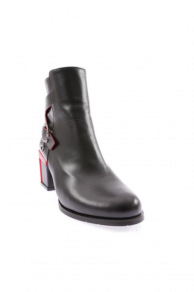 DGN Women's Belt Detailed Heeled Boots Black 84121033