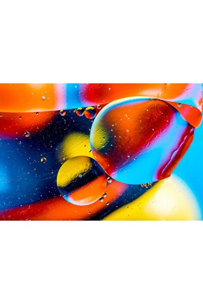 Zumzeria Καμβάς Tablou με σταγόνες νερού που πέφτουν σε πολύχρωμο φόντο, 80x5...