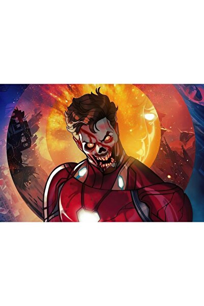 Zumzeria Tablou Canvas Iron Man X Zombie What If, 80x50cm, tablou1575, Zumzer...