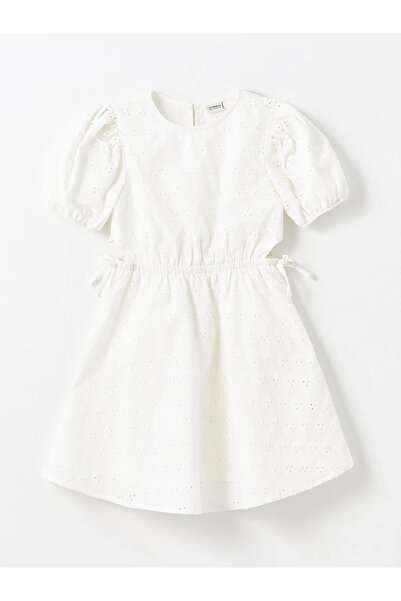 LC Waikiki LCW Kids Bisiklet Yaka Fisto Detaylı Kız Çocuk Elbise