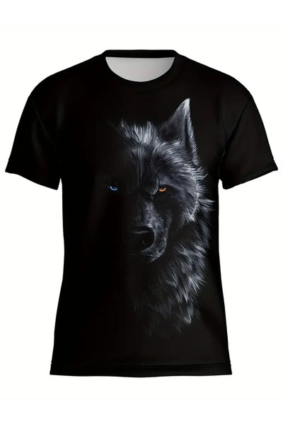 EFFRENATU Μπλουζάκι με κοντό μανίκι με στάμπα Wolf