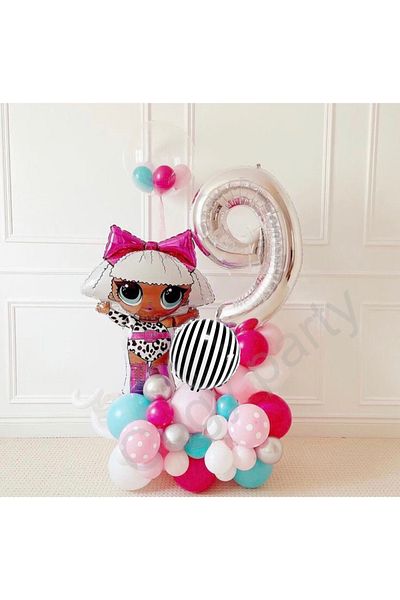 CUGY مجموعة حفلات عيد ميلاد ملونة لدمية لول للفتيات بعمر 9 سنوات