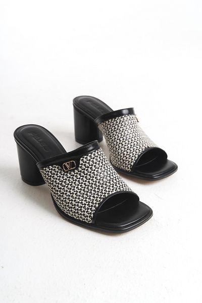 MARSEDO Women's Thick Heel Blunt Daily Slippers