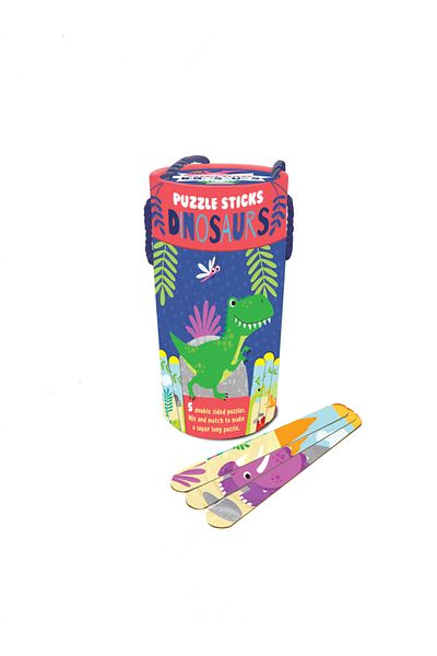 North Parade Publishing Puzzle Sticks In Tube - Dinosaurs