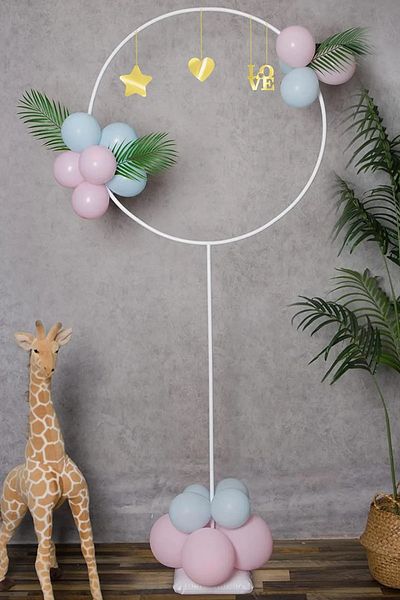 CUGY Circle Balloon Stand & Round Balloon Ornament Stand & Birthday Floor Standing Balloon Ornament Stand