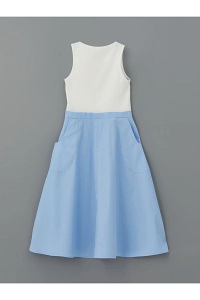LC Waikiki Lcw Kids Ecru Crew Neck Girl's Dress