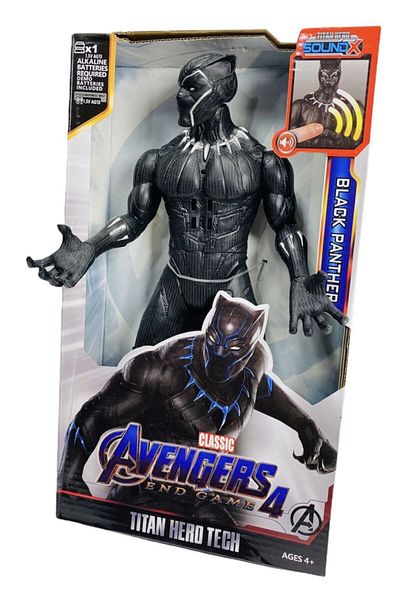 toysandmore Black Panther Lighted Sound Figure Toy Avengers 30 Cm