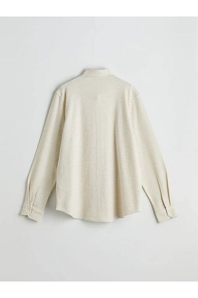 LC Waikiki Ανδρικό πουκάμισο LCWAIKIKI Classic Beige Regular Fit με μακρύ μανίκι