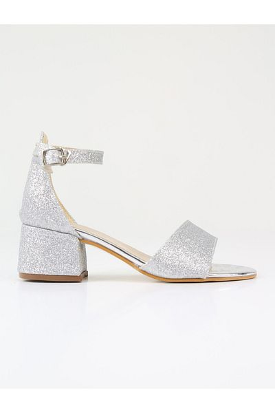 SIRRI Girl's Sparkle Glitter Heeled Evening Dress Sandals Shoes (26-36)