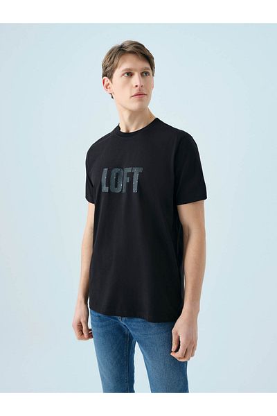 Loft Regular Fit Black Men's T-Shirt Lf2038460