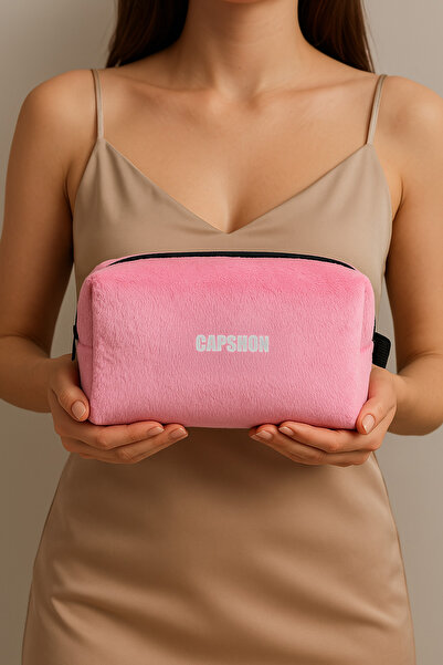 Capshon Розов тайландски пера Premium Голям органайзер за гримове
