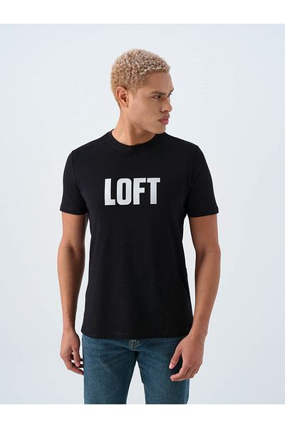 Loft Ανδρικό μπλουζάκι Regular Fit Μαύρο Lf2038558