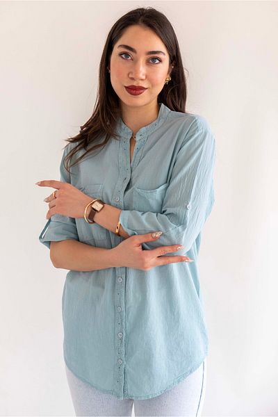 citycenterfashion Women's Large Size Blouse Shirt 100% Cotton Organic Cty-Akc-755