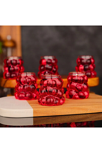 Lucky Luck 6 Pieces Premium Water Soft Drink Liquor Coffee Side Glass Set Mini Size 5cm with Grapes