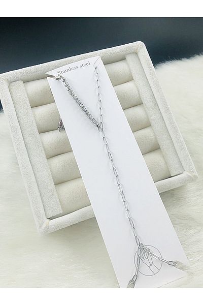 DS DİAMONDSHOP ستيل شاميران سويلو ورقة سلسلة موديل الموسم الجديد BYŞHM- 202504546