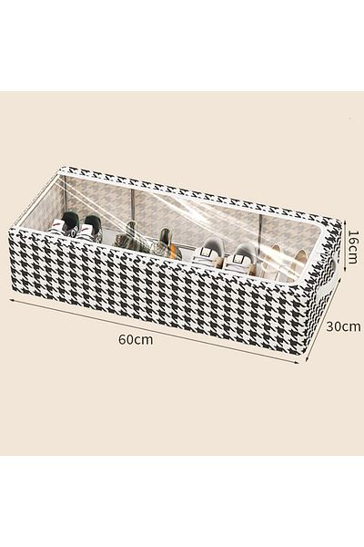 Flippy Metal Frame Storage Box, For Clothes, Lingerie, Handles 60 X 30 X 16 Cm, Black and White
