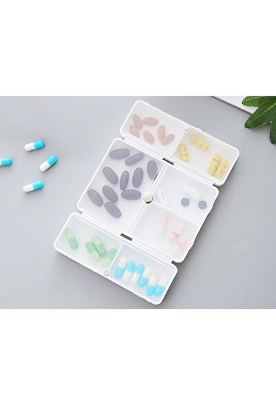 Flippy Medicine storage box, 7 individually sealed compartments, foldable, portable, Flippy, White/Black