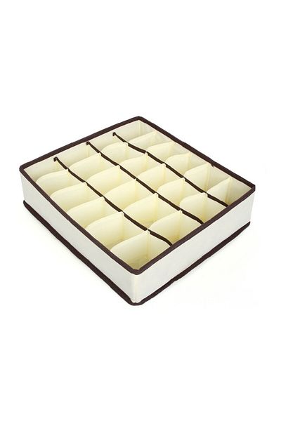 Flippy Storage Box, , For Underwear, Socks And Bras, 32 X 32 X 10 Cm, Beige Color