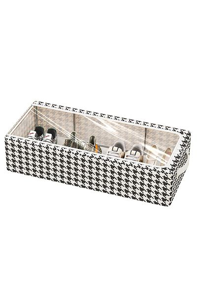 Flippy Metal Frame Storage Box, For Clothes, Lingerie, Handles 60 X 30 X 16 Cm, Black and White