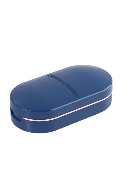Flippy Organizator Medicamente Flippy, Dispozitiv Taiere/Sfaramare, Portabil, 8.5x4.5x2.5 cm, Albastru