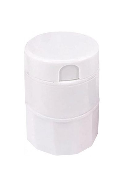 Flippy Flippy Multifunctional Pill Box, 4in1, Water Cup, Cutting, Crushing, Compact, ABS, White