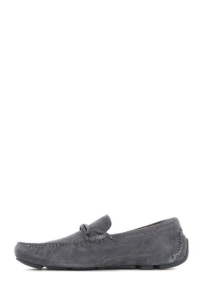 Derimod Men's Gray Suede Leather Loafer 25Sfd 630410