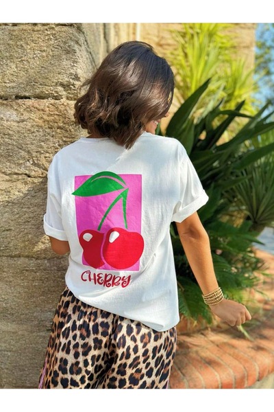 Bengi Clothing تي شيرت مطبوع بأكمام قصيرة وقصة كبيرة الحجم