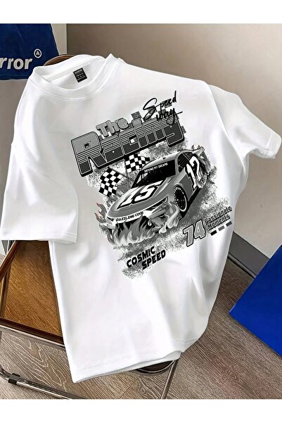 Bengi Clothing تي شيرت مطبوع بأكمام قصيرة وقصة كبيرة الحجم