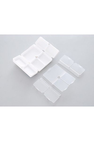 Flippy Medicine storage box, 7 individually sealed compartments, foldable, Flippy, White/Red