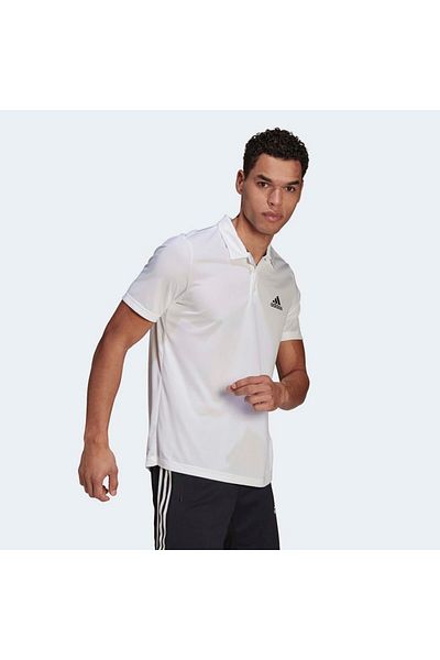 adidas Aeroready Designed To Move Sport Ανδρικό λευκό μπλουζάκι πόλο (GM2154)