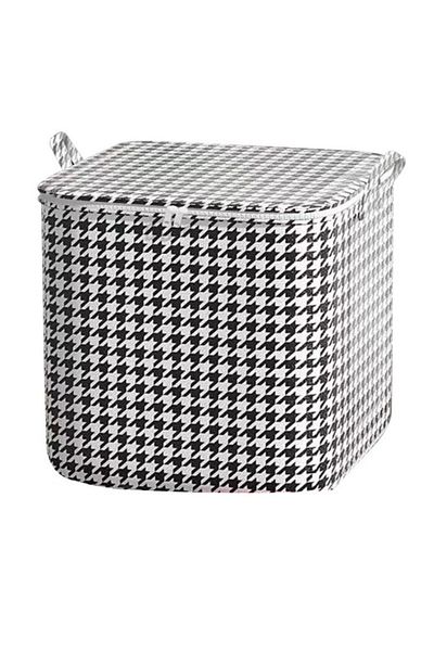 Flippy Flippy Foldable Storage Box with Zipper and Handle, 80L, Black and White Checkered