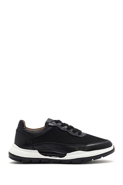 Derimod Men's Black Lace-Up Leather Sneaker 25Sfd 611314