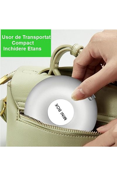Flippy Flippy Medicine Storage Box, 6 Compartments, Airtight Closure, Round, White/Grey, PP
