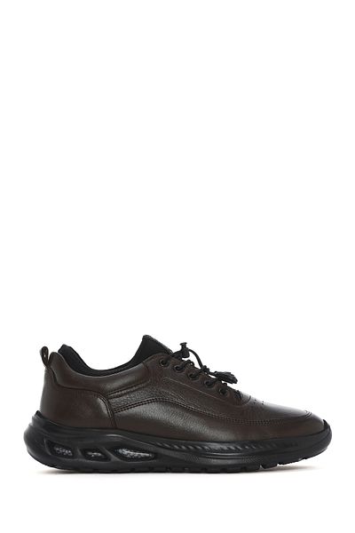 Derimod Men's Brown Lace-Up Thick Soled Leather Sneaker 25Sfd 641018