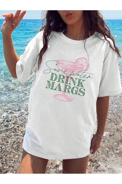 Jose Clothing تي شيرت مطبوع بأكمام قصيرة وقصة كبيرة الحجم