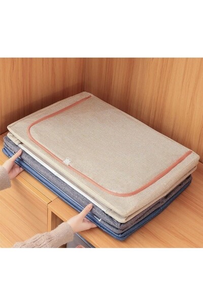 Flippy Foldable Storage Box, Flippy, 66 L, Cotton and Linen, 50x40x33 cm, 2 Windows, Front and Side, 2 Acce