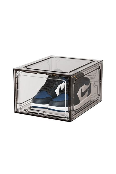 Flippy Flippy Shoe Organizer, 36x28x21 cm, Transparent Gray, made of PP+ABS, with Magnetic Doors